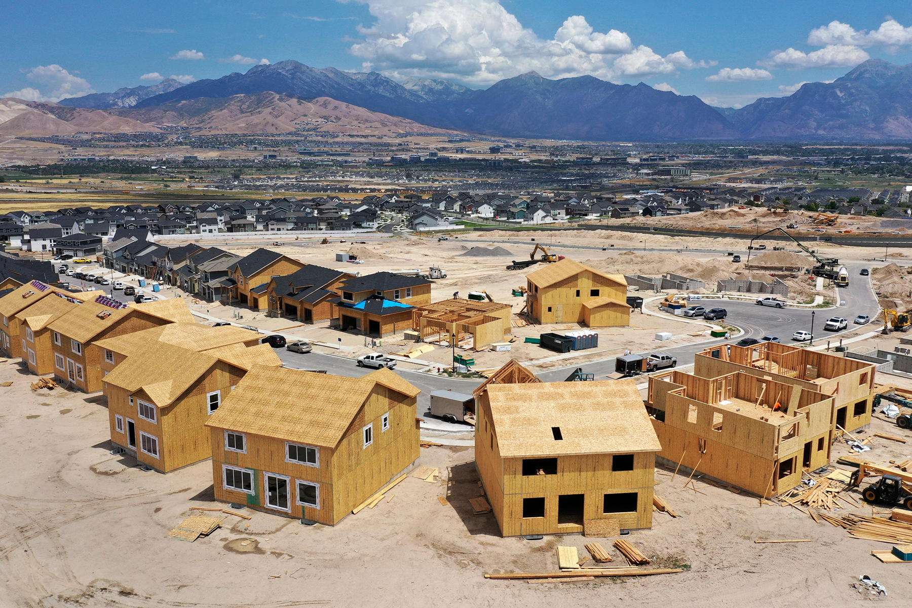 New homes under construction along Utah's Wasatch Front